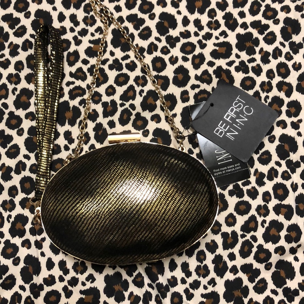 INC Formal Oval Clutch with chain/wristlet strap